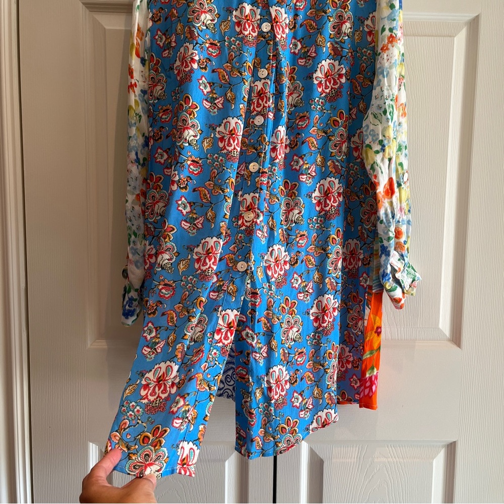 John Mark Multi Patch Collared Tunic Blouse Top S… - image 8